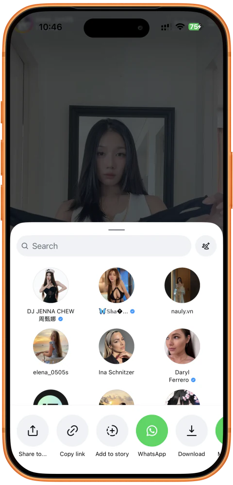 在 Instagram 分享面板点击 Copy link（复制链接）