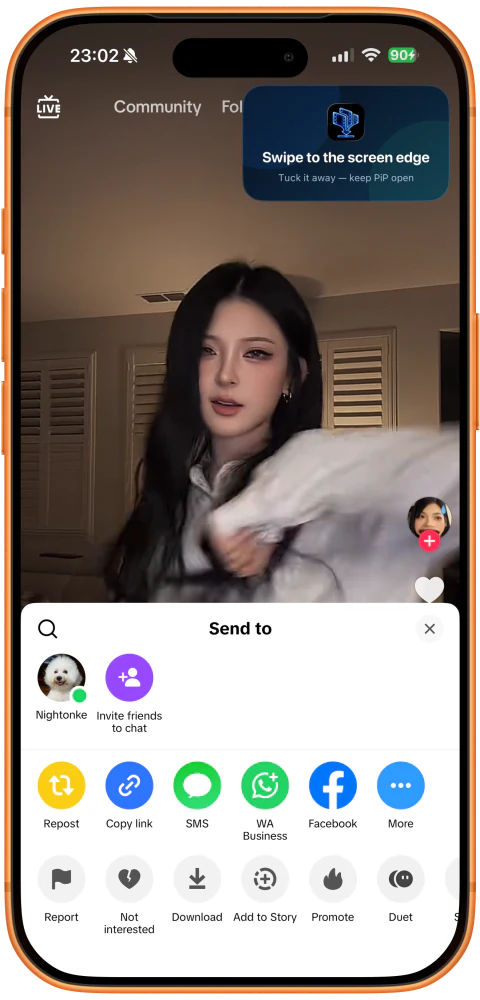 在分享面板点击 Copy link（复制链接）